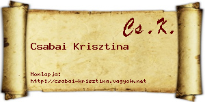 Csabai Krisztina névjegykártya