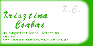 krisztina csabai business card